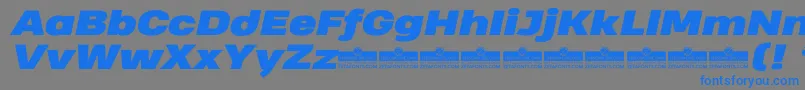 HeadingProWideBlackItalicTrial Font – Blue Fonts on Gray Background
