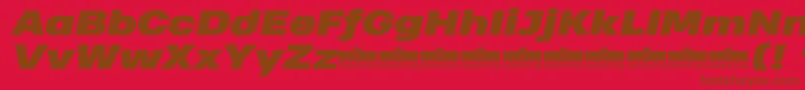 HeadingProWideBlackItalicTrial Font – Brown Fonts on Red Background
