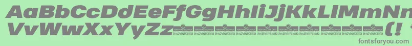 HeadingProWideBlackItalicTrial Font – Gray Fonts on Green Background
