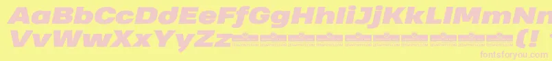 HeadingProWideBlackItalicTrial Font – Pink Fonts on Yellow Background