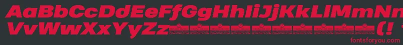 HeadingProWideBlackItalicTrial Font – Red Fonts on Black Background