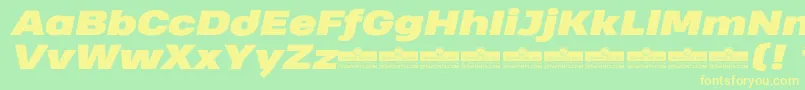 HeadingProWideBlackItalicTrial Font – Yellow Fonts on Green Background