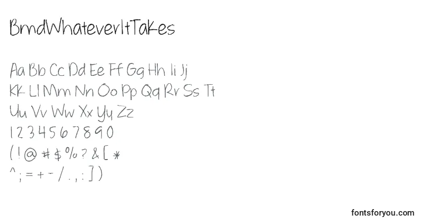 BmdWhateverItTakes Font – alphabet, numbers, special characters