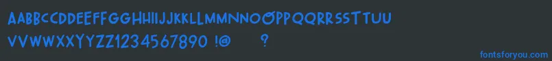 Шрифт OhWonderfulPlayDemo – синие шрифты на чёрном фоне