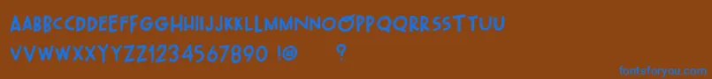 Шрифт OhWonderfulPlayDemo – синие шрифты на коричневом фоне