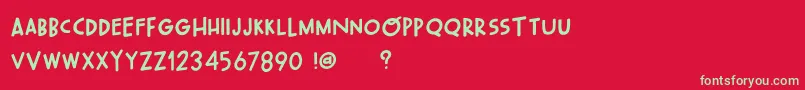 OhWonderfulPlayDemo Font – Green Fonts on Red Background