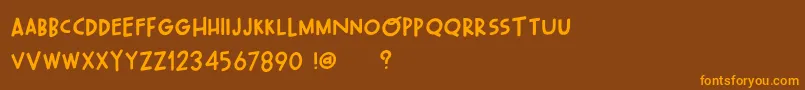 OhWonderfulPlayDemo Font – Orange Fonts on Brown Background