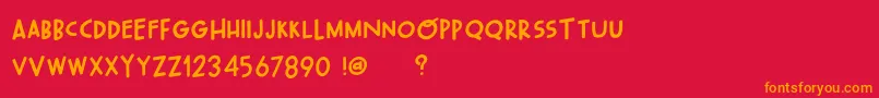 OhWonderfulPlayDemo Font – Orange Fonts on Red Background