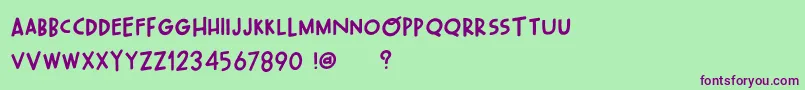 OhWonderfulPlayDemo Font – Purple Fonts on Green Background