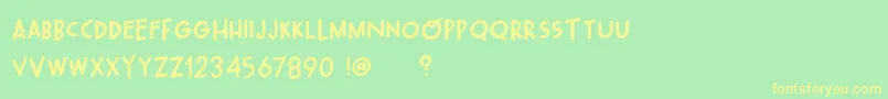 OhWonderfulPlayDemo-Schriftart – Gelbe Schriften auf grünem Hintergrund