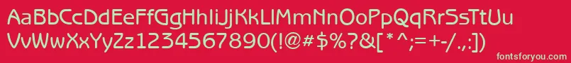 BenjaminGothicMediumRegular Font – Green Fonts on Red Background