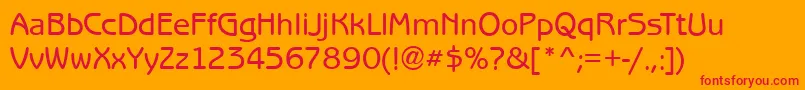 BenjaminGothicMediumRegular Font – Red Fonts on Orange Background