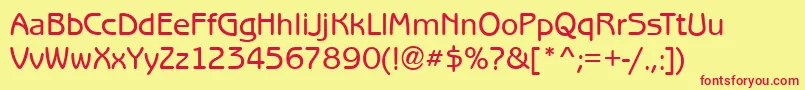 BenjaminGothicMediumRegular Font – Red Fonts on Yellow Background