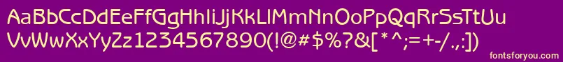 BenjaminGothicMediumRegular Font – Yellow Fonts on Purple Background