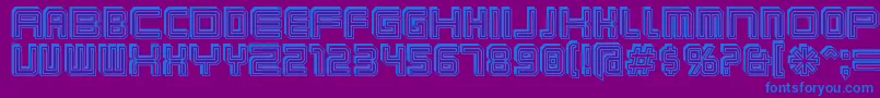 フォントKarnivos – 紫色の背景に青い文字