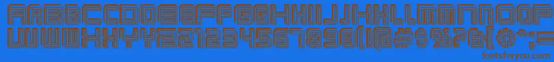 Karnivos-Schriftart – Braune Schriften auf blauem Hintergrund