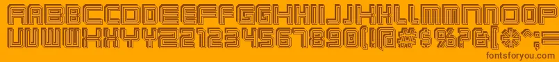 Karnivos-Schriftart – Braune Schriften auf orangefarbenem Hintergrund
