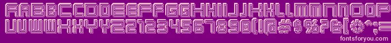 Karnivos-Schriftart – Rosa Schriften auf violettem Hintergrund