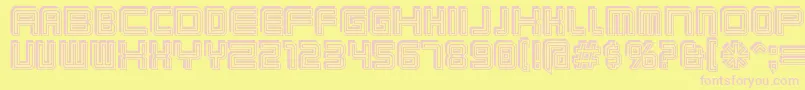 Karnivos-fontti – vaaleanpunaiset fontit keltaisella taustalla