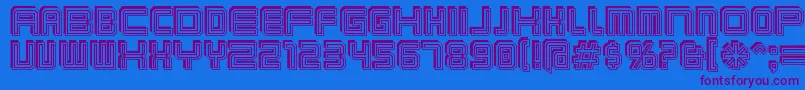 Karnivos-Schriftart – Violette Schriften auf blauem Hintergrund