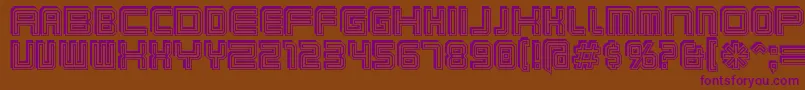 Karnivos-Schriftart – Violette Schriften auf braunem Hintergrund