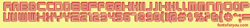 Czcionka Karnivos – czerwone czcionki na żółtym tle