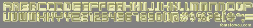 Karnivos-fontti – keltaiset fontit harmaalla taustalla