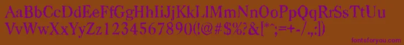 CasadrandomMediumRegular Font – Purple Fonts on Brown Background