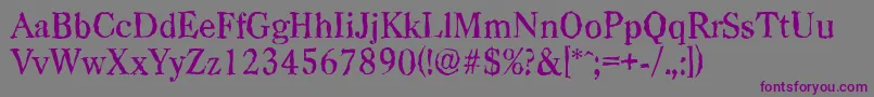 Шрифт CasadrandomMediumRegular – фиолетовые шрифты на сером фоне