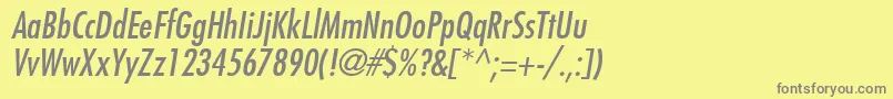 FujiyamaItalic Font – Gray Fonts on Yellow Background