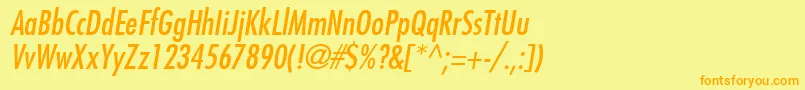 FujiyamaItalic Font – Orange Fonts on Yellow Background