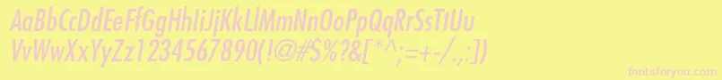 FujiyamaItalic Font – Pink Fonts on Yellow Background