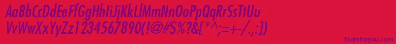 Fonte FujiyamaItalic – fontes roxas em um fundo vermelho