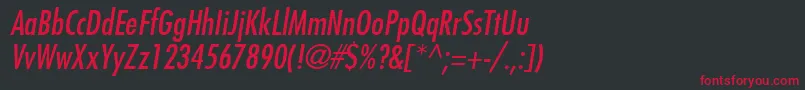 Fonte FujiyamaItalic – fontes vermelhas em um fundo preto