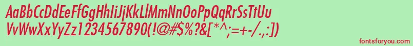 FujiyamaItalic Font – Red Fonts on Green Background