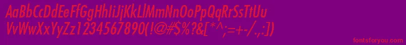 FujiyamaItalic Font – Red Fonts on Purple Background