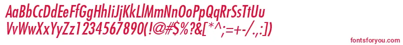 フォントFujiyamaItalic – 白い背景に赤い文字