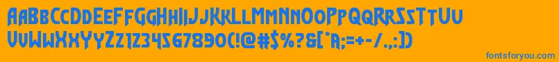 Flashrogersstraight Font – Blue Fonts on Orange Background