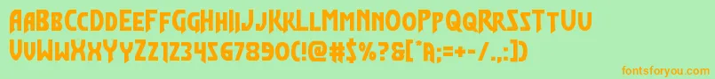 Flashrogersstraight Font – Orange Fonts on Green Background