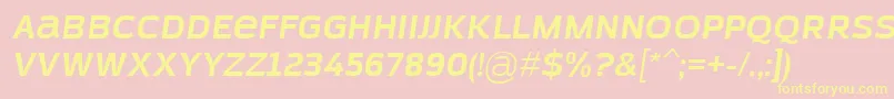 AzoftSansBoldItalic Font – Yellow Fonts on Pink Background