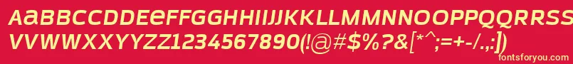 AzoftSansBoldItalic Font – Yellow Fonts on Red Background