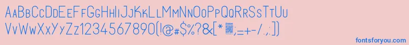 Fonte FabiolosmallcapLight – fontes azuis em um fundo rosa