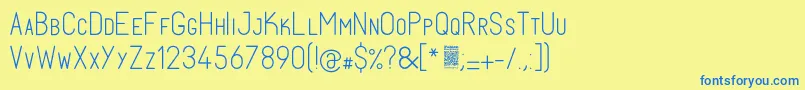 FabiolosmallcapLight Font – Blue Fonts on Yellow Background