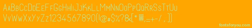 FabiolosmallcapLight-Schriftart – Grüne Schriften auf orangefarbenem Hintergrund