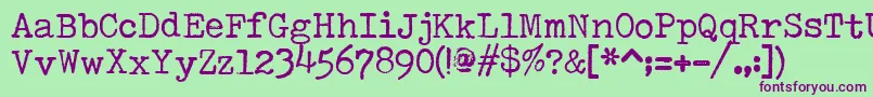 SmithyxtRegularV22 Font – Purple Fonts on Green Background