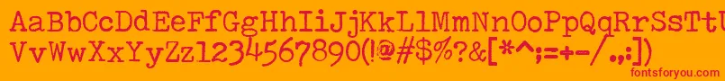 フォントSmithyxtRegularV22 – オレンジの背景に赤い文字