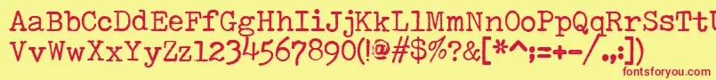 SmithyxtRegularV22 Font – Red Fonts on Yellow Background