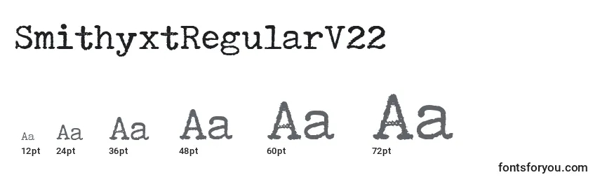 Размеры шрифта SmithyxtRegularV22