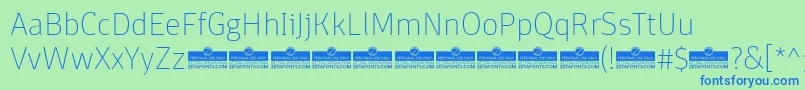 Шрифт DomotikaThinTrial – синие шрифты на зелёном фоне