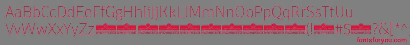 DomotikaThinTrial-Schriftart – Rote Schriften auf grauem Hintergrund